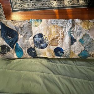 Elegant blue and gold throw pillow covers 17 x 17